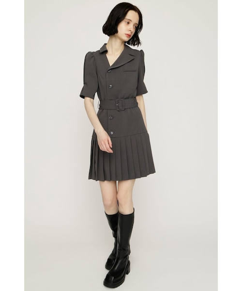 ASYMMETRY PLEATS ショートワンピース｜スライの通販｜&mall（アンド