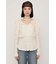 SHEER VELOUR SHIRRING トップス