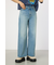 waist designフレアデニムパンツ