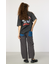 デニムウエスト スウェットワイドパンツ