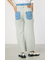 デニムウエスト スウェットワイドパンツ