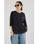 カラーステッチVネック5分袖Tシャツ