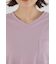 カラーステッチVネック5分袖Tシャツ