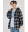 【UNISEX】フードチェックシャツ