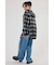 【UNISEX】フードチェックシャツ