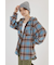 【UNISEX】フードチェックシャツ