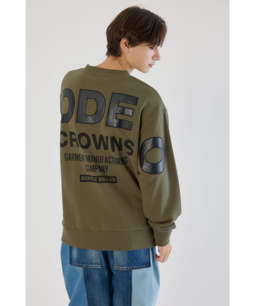 メンズフェイクレザーパッチスウェット｜ロデオクラウンズ／ロデオ