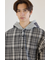 ボンディングフーデッドチェックシャツ