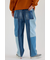 パッチワークバレルデニムパンツ