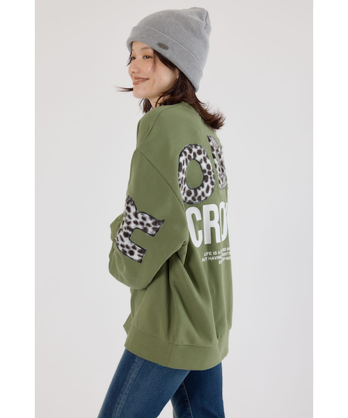 アニマルフェイクファーアップリケスウェットトップス｜ロデオ