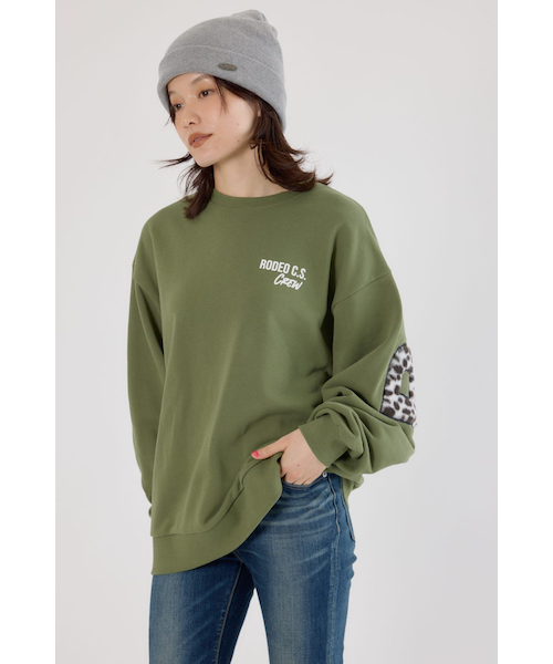 アニマルフェイクファーアップリケスウェットトップス｜ロデオ