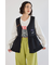 embroideryフロントジップベスト