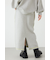 スウェットライクサイドステッチニットスカート