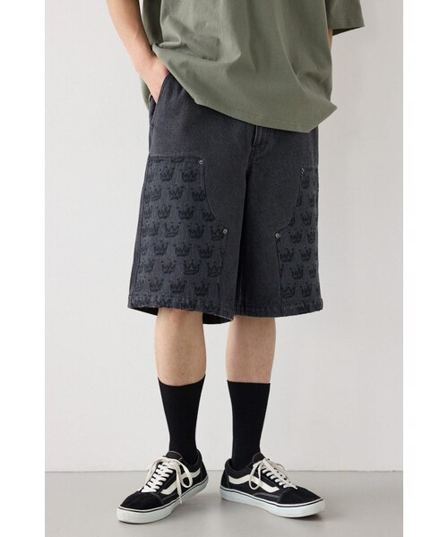 メンズ ‼️最終価格‼️バウワウダブルニーブラックデニムショートパンツ