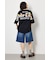 フラワースクリプトロゴ5分袖Tシャツ