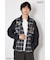 【UNISEX】(PEANUTS)チェック×デニムドッキングシャツ