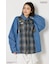 【UNISEX】(PEANUTS)チェック×デニムドッキングシャツ