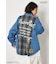 【UNISEX】(PEANUTS)チェック×デニムドッキングシャツ