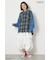 【UNISEX】(PEANUTS)チェック×デニムドッキングシャツ
