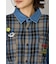 【UNISEX】(PEANUTS)チェック×デニムドッキングシャツ
