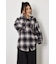 【UNISEX】フーディーチェックシャツ