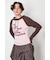 ワンショルラグランメッセージロングTシャツ