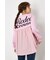 バックギャザードッキングロングTシャツ
