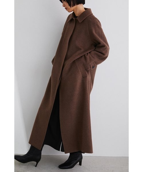 【中古】未使用品 マッドソン MADSON タグ付 ウールステンカラーコート ボアライナー付 イタリア製 キャメル S IBO68 ステンカラーロングウールコート｜スタイルミキサーの通販｜&mall