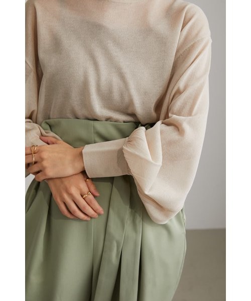美品 GIGI カシミヤ ボリュームスリーブ M ボリュームスリーブシアーニット｜スタイルミキサーの通販