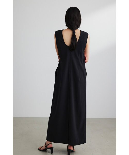 25AWanuke新品Uネックワンピース定番完売品ブラウン NEUNA（ヌナ）の「2WAY横スリット Uネック/Vネックワンピース
