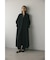 ノーカラーウールロングコート