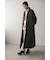 ノーカラーウールロングコート