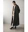 ノーカラーウールロングコート