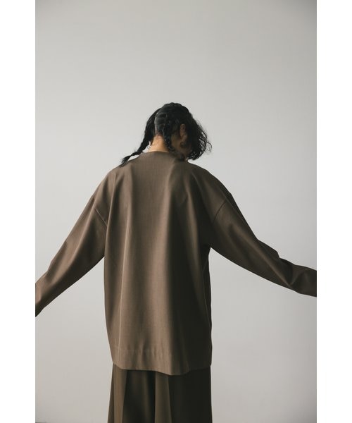 ジップデザインノーカラージャケット｜スタイルミキサーの通販｜&mall