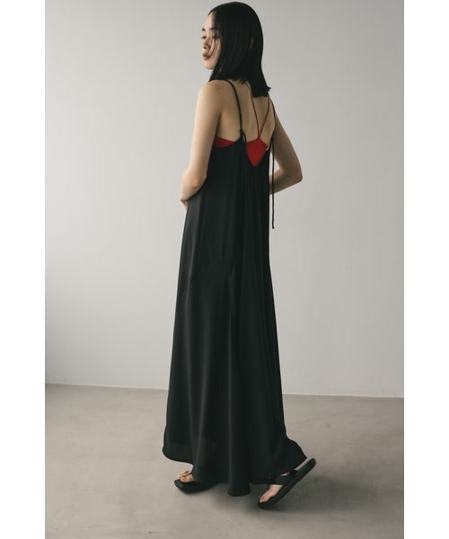 バックオープンキャミギャザードレス　snidel ブラック SNIDEL（スナイデル）の「【WEB限定サイズあり】バックオープンキャミ