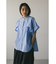 パネルワイドスリーブノーカラーシャツ