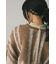 インターシャーフリンジニット