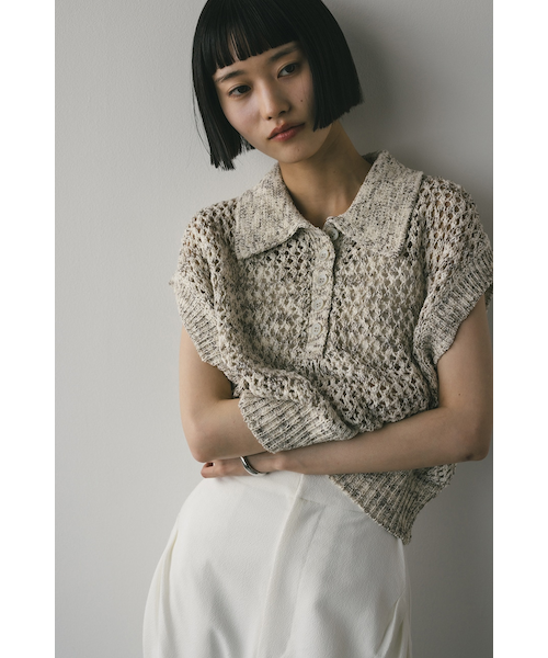 STYLEMIXER クロシェポロニット　ブラック STYLEMIXER | クロシェポロニット (ニット ) |SHEL'TTER WEBSTORE