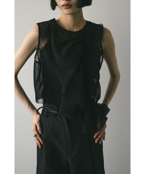 チュールシャーリングトップ｜スタイルミキサーの通販｜&mall（アンド