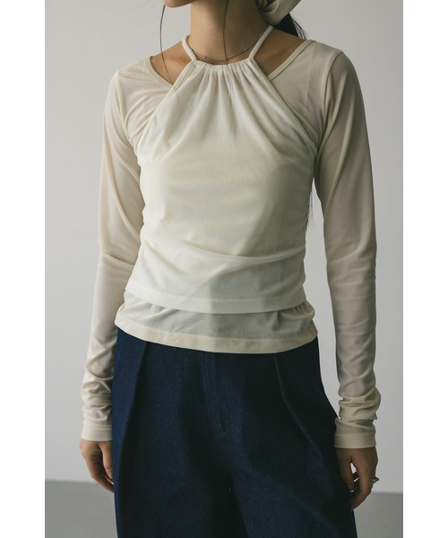 2ピースホルターベロアトップ｜スタイルミキサーの通販｜&mall（アンド