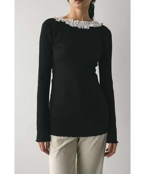 バックオープンフリルニットトップ｜スタイルミキサーの通販｜&mall