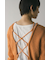 レースアップリブニットトップ