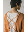 レースアップリブニットトップ