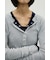 ヘンリーネックシアーニット