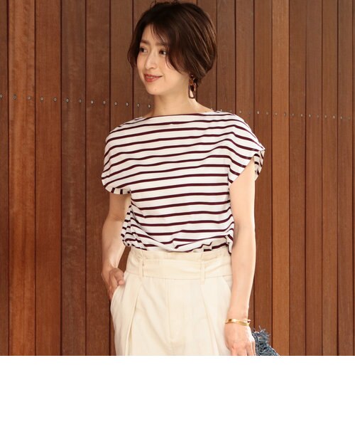 【BEAUTY&YOUTH UNITED ARROWS】コットンボーダースリーブ コットン ボーダーワイドスリーブ プルオーバー