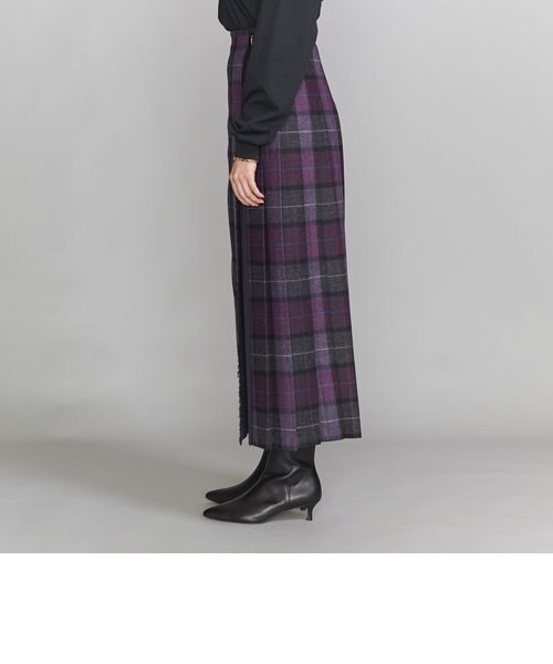 別注】＜O'NEIL of DUBLIN＞キルトロングスカート/パープル