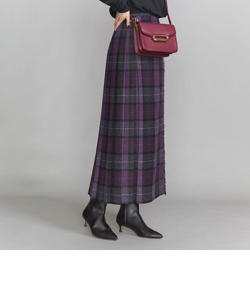 別注】＜O'NEIL of DUBLIN＞キルトロングスカート/パープル