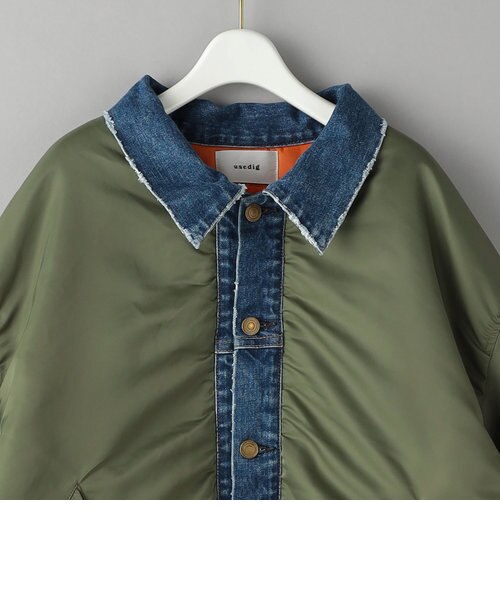Usedig＞MA-1×デニム ドッキング ジャケット -ウォッシャブル