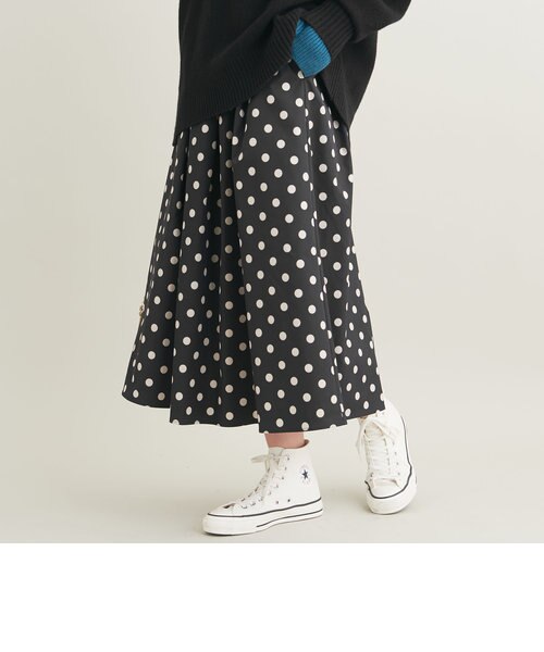 WEB限定】ドットフレアスカート -ウォッシャブル-｜ビューティー