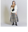 【WEB限定】チェックタフタ ギャザースカート 23FW -ウォッシャブル-